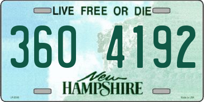 NH license plate 3604192