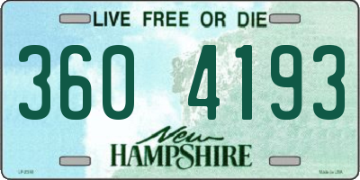 NH license plate 3604193