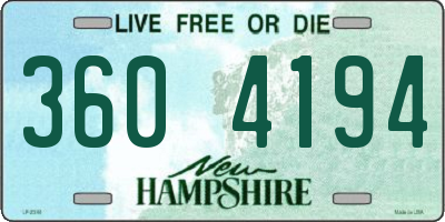 NH license plate 3604194