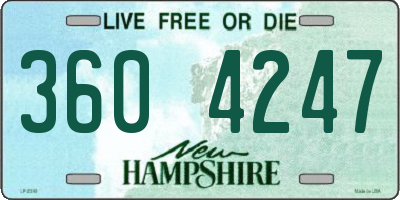 NH license plate 3604247
