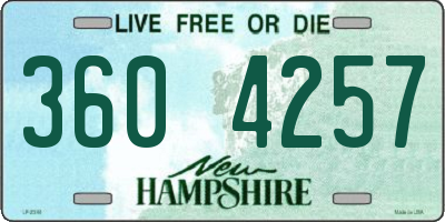 NH license plate 3604257