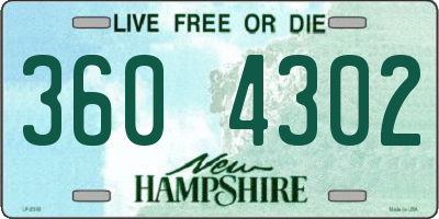 NH license plate 3604302