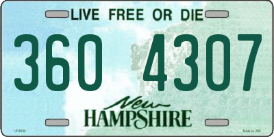 NH license plate 3604307