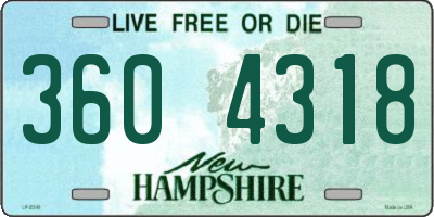 NH license plate 3604318