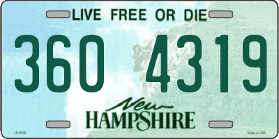 NH license plate 3604319