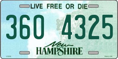 NH license plate 3604325