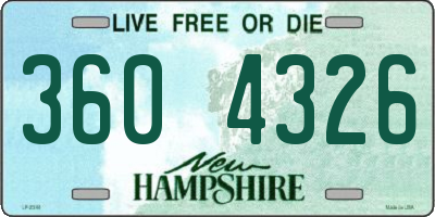 NH license plate 3604326