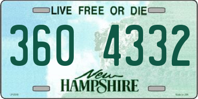 NH license plate 3604332