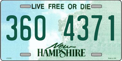 NH license plate 3604371