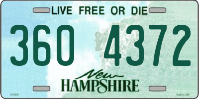 NH license plate 3604372