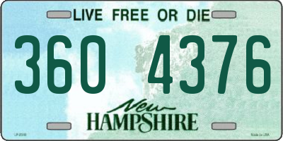 NH license plate 3604376