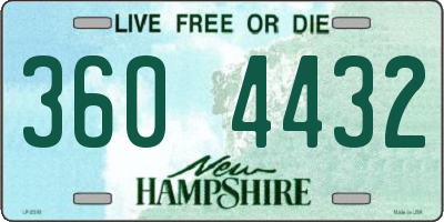 NH license plate 3604432
