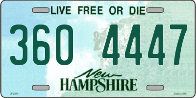 NH license plate 3604447