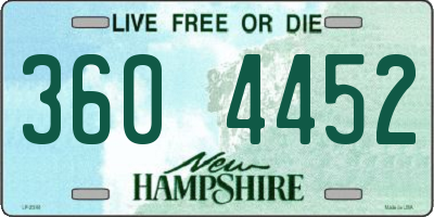 NH license plate 3604452