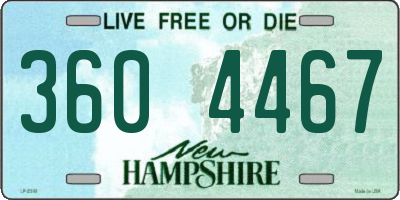 NH license plate 3604467