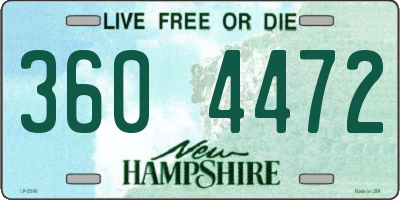 NH license plate 3604472