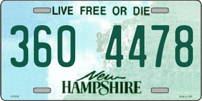 NH license plate 3604478
