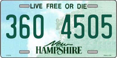 NH license plate 3604505