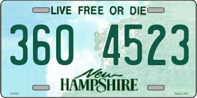 NH license plate 3604523