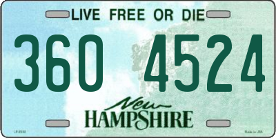 NH license plate 3604524
