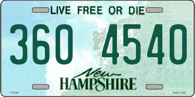 NH license plate 3604540