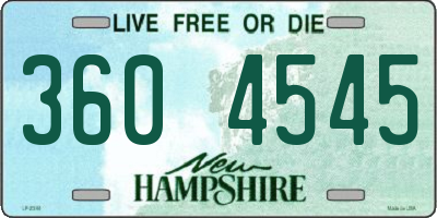 NH license plate 3604545