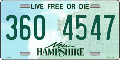 NH license plate 3604547