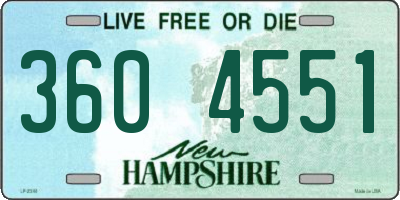 NH license plate 3604551