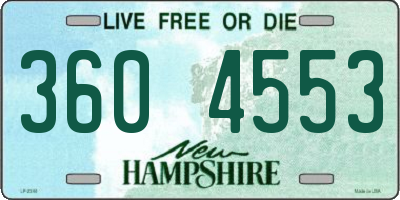 NH license plate 3604553
