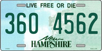 NH license plate 3604562