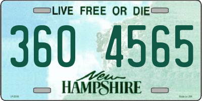 NH license plate 3604565