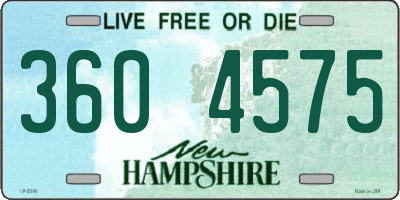NH license plate 3604575