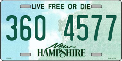 NH license plate 3604577