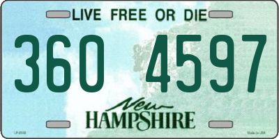 NH license plate 3604597