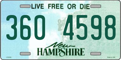 NH license plate 3604598