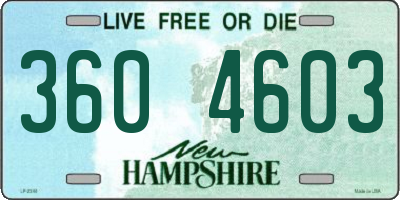 NH license plate 3604603