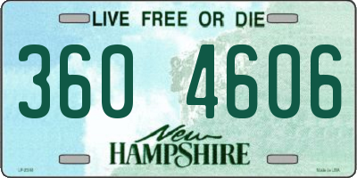 NH license plate 3604606