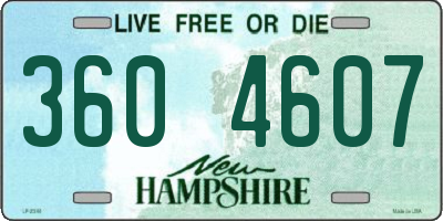 NH license plate 3604607