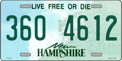 NH license plate 3604612