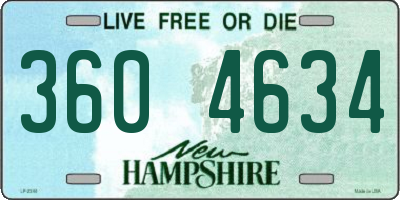 NH license plate 3604634