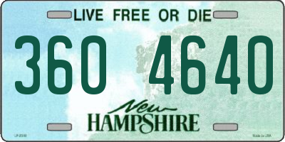 NH license plate 3604640