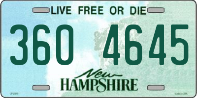 NH license plate 3604645
