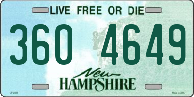 NH license plate 3604649