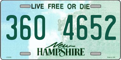 NH license plate 3604652