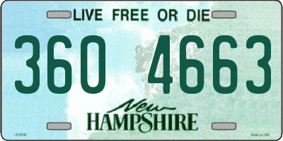 NH license plate 3604663