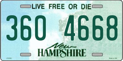 NH license plate 3604668