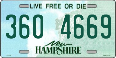NH license plate 3604669