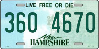 NH license plate 3604670
