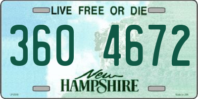 NH license plate 3604672