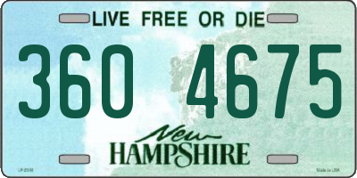 NH license plate 3604675